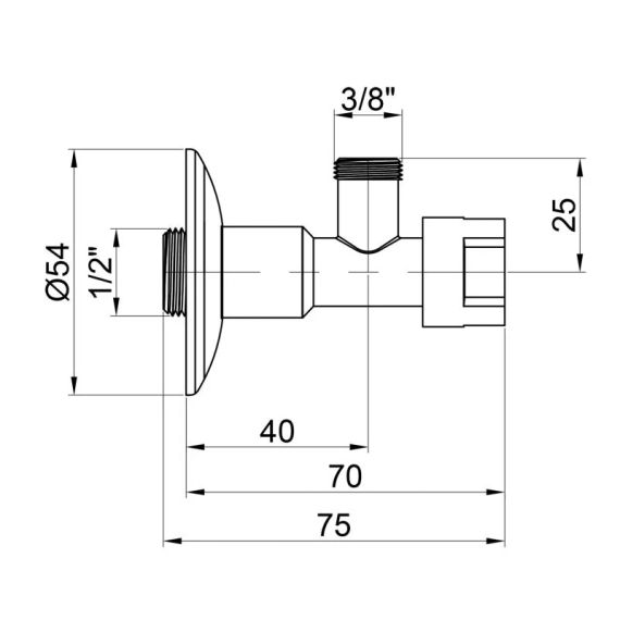Кран приладовий буксовий Icma 1/2"х3/8" кутовий No519 | Зображення 1