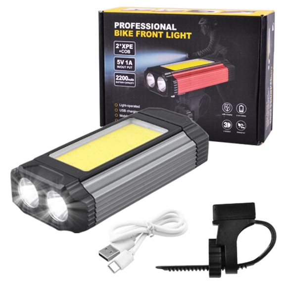 Велосипедний ліхтар 501-2XPE+COB, Фара led для велосипеда, Фара велосипедна передня, Лед фара | Зображення 1