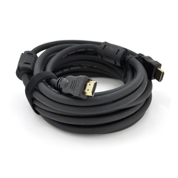Кабель Ritar PL-HD348 HDMI-HDMI Ultra HD 4K,1080P, 5.0m, v1,4, OD-7.3mm, с фильтром, круглый Black, коннектор Gold, Пакет, Q70