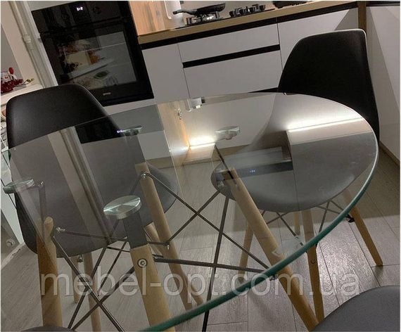 Стіл Етна Glass круглий скляний 80 см, дизайн Eames DSW Table | Зображення 3