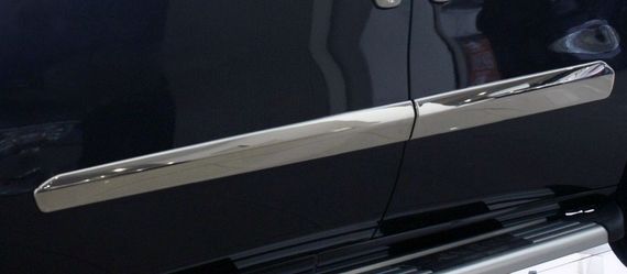Молдинг дверний (4 шт., нерж.) OmsaLine - Італійська нержавійка для Fiat Doblo III 2010-2022 рр | Зображення 2