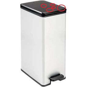 Контейнер для сміття з педаллю Curver Slim Bin 40 л сріблястий (02340) УЦІНКА