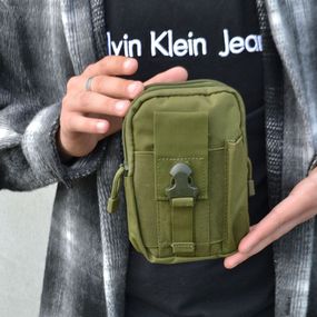 Тактическая сумка - подсумок для телефона, система MOLLE органайзер тактический из кордуры. Цвет: хаки IL-28