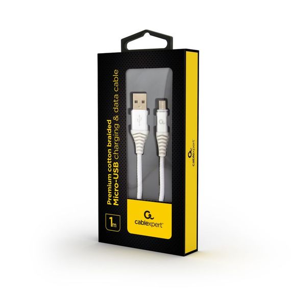 Кабель Cablexpert CC-USB2B-AMmBM-1M-BW2, USB 2.0 А-тато/Micro B-тато, 1,0 м. | Зображення 1