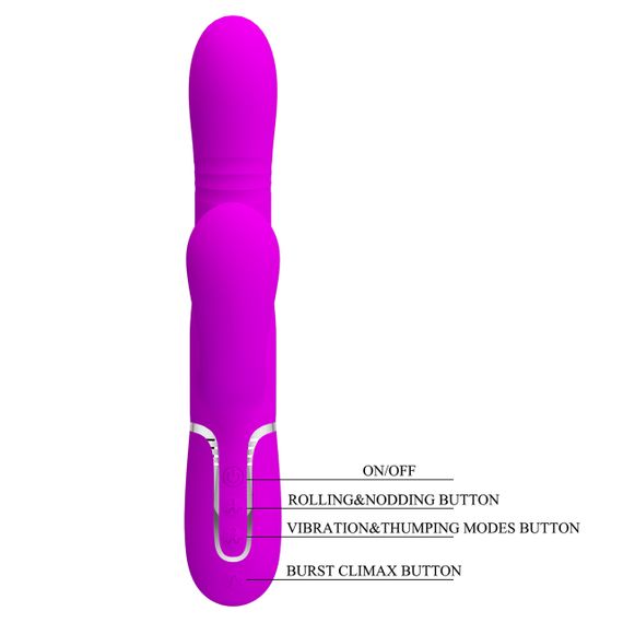 Вібромасажер із поступальним рухом серії Pretty Love - Mariana Twinkled Purple 7 vibration functions 4 rolling functions, Sex Aura | Зображення 9