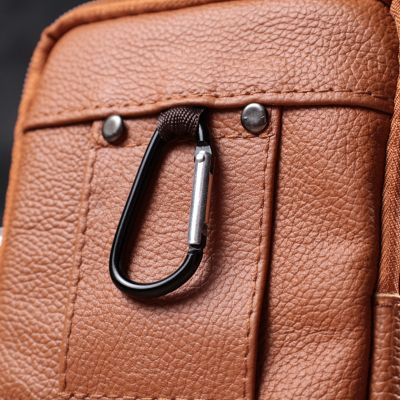 Сумка Vintage На пояс на два отделения из натуральной кожи Рыжая (22737) | Зображення 6
