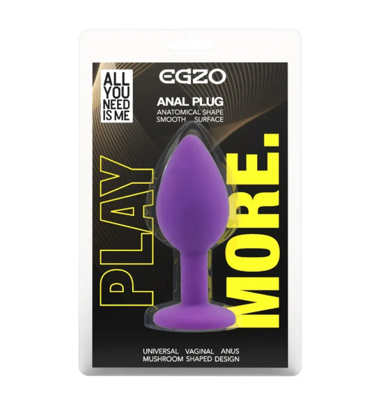 Силиконовая анальная пробка EGZO - Silicone Purple Round Plug Marine, size S Sex Aura | Зображення 3