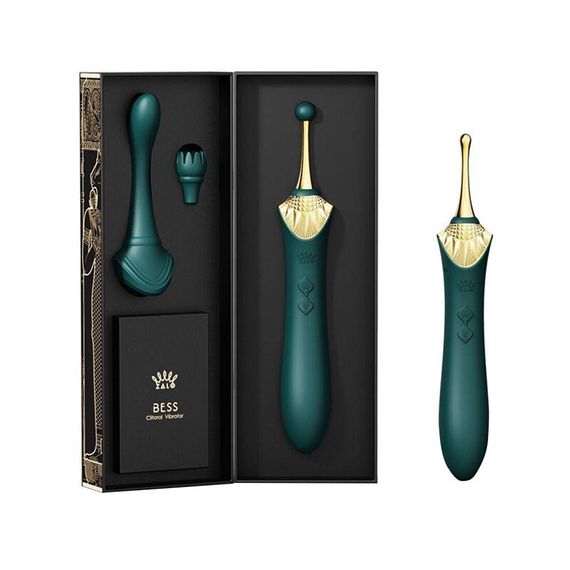 Вагінально-кліторальний вібратор Zalo — Bess Turquoise Green, багатофункціональний із насадками | Зображення 8