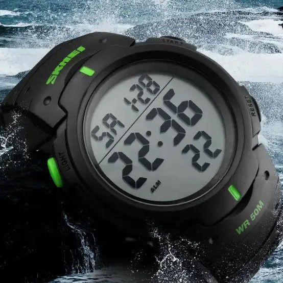 Часы тактические противоударные SKMEI 1068GN, Хорошие наручные часы мужские, Наручные часы OE-244 для военных | Зображення 1