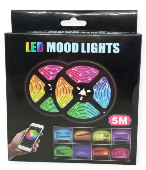 Стрічка LED 5050 світлодіодна 5 метрів гірлянда світломузика блютуз пульт Д/К від powerbank ЮСБ USB чорна | Зображення 4