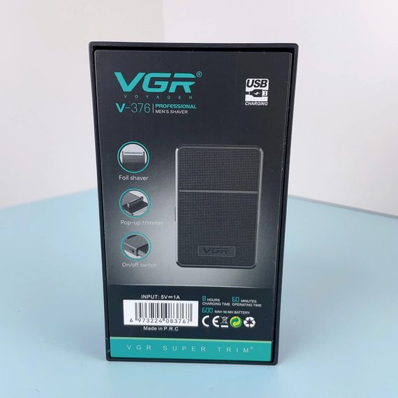 Електробритва VGR V-376 Green шейвер бездротова з виїзним триммером (44961-V-376_208) | Зображення 3