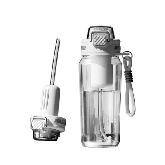 Пляшка для води 1500 мл (1.5 л) — Біла, з Трітану (BPA-free) із ситечком для активного відпочинку | Зображення 5