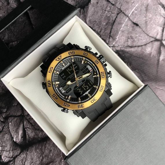 Чоловічий годинник Sanda 6029 Black-Gold | Зображення 1