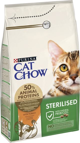 Корм Cat Chow Special Care Sterelized Cat Turkey сухой полнорационный с индейкой для взрослых стерилизованных/кастрированных котов 1.5 кг