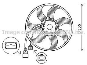 Вентилятор охолодження двигуна SKODA SUPERB, SEAT ALTEA, AVA COOLING (VN7534)