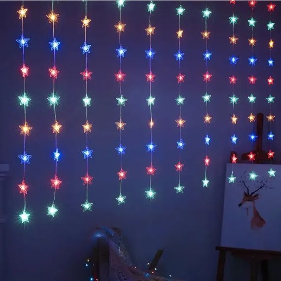 Гірлянда-штора Зіркопад USB, 3х3м, різнокольорова, 300 LED, 8 режимів світіння, IP44, пульт керування, XPRO (234575729_313) | Зображення 4