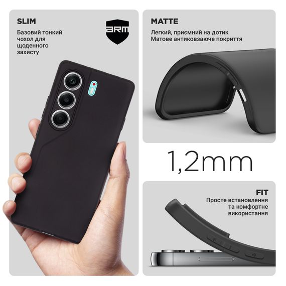 Чохол до мобільного телефона Armorstandart Matte Slim Fit Tecno Camon 40 4G Camera cover Black (ARM88902) | Зображення 2