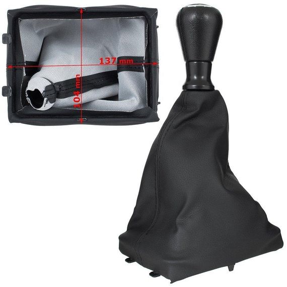 Peugeot 406 (95-04) ручка переключения передач КПП черная 5 ступка + черный чехол с рамкой, Пежо | Зображення 1