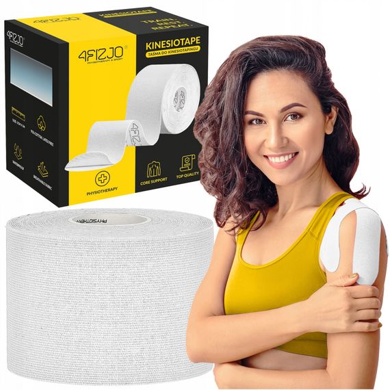 Стрічка кінезіологічна (кінезіо тейп) 4FIZJO 5 см x 5 м 4FJ0544 White (P-5907739318831)