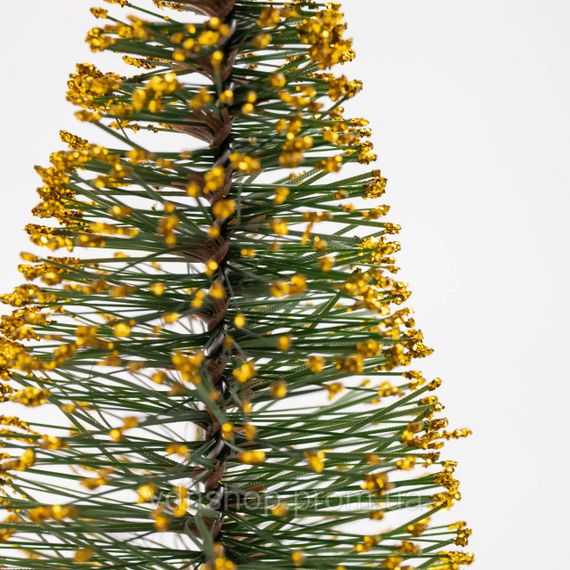 Новорічна настільна ялинка золота Стріла 25 см на дерев'яній підставці SOK-М-12-4 | Зображення 2