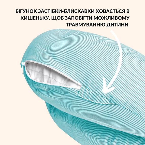 Подушка для кормления Диванчик Sei Design  60х70х16 см хлопок антиаллергенное волокно полоска мята | Зображення 3