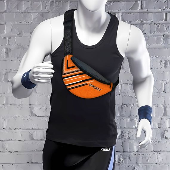 Сумка-бананка Sport мужская/женская спортивная 32×16 см с расширителем поясная сумка или сумка через плечо (3759)