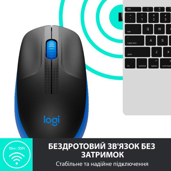 Миша Logitech M190 Full-size Wireless Blue | Зображення 3