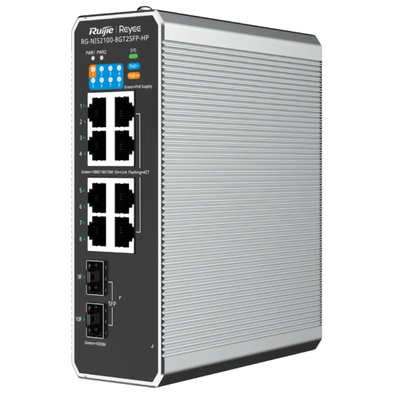 Ruijie Reyee RG-NIS2100-8GT2SFP-HP PoE++ Комутатор 10 портів керований | Зображення 2