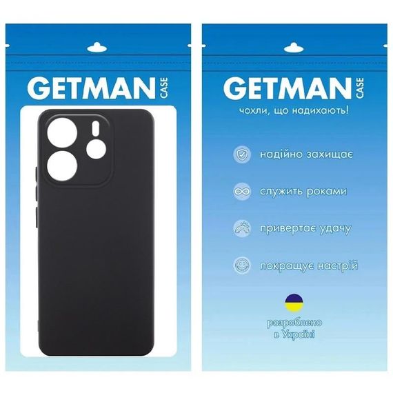 Чохол TPU GETMAN Liquid Silk Full Camera для Xiaomi Redmi Note 14 4G (Int. version) Чорний / Black | Зображення 1