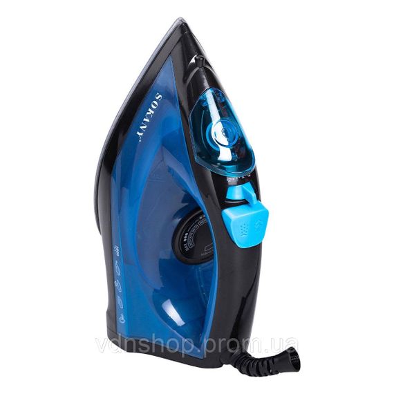 Ручной паровой утюг 1600 Вт с керамическим покрытием для одежды Синий Sokany SK-11005 | Зображення 3