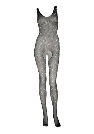 Сексуальний комбінезон із стразами чорний LEG AVENUE Fishnet Tank Bodystockin O\S | Зображення 8