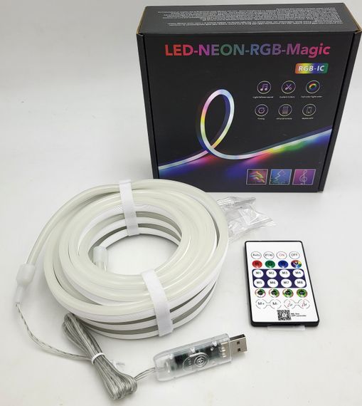 Розумна гнучка LED Neon RGB стрічка-шланг 10 метрів з USB живленням та Bluetooth управлінням XPRO (47383-_696) | Зображення 5