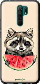 Чохол на Xiaomi Redmi 9 Єнотик з кавуном "4605b-2019-2448"