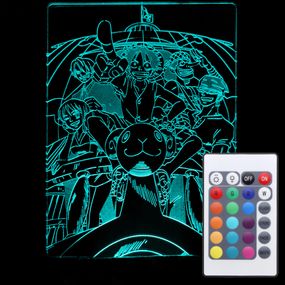 Акриловий світильник-нічник з пультом 16 кольорів Манки Д. Луффи 2 (Monkey D. Luffy) tty-n000924