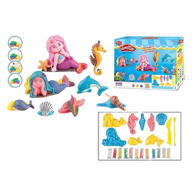 Набор теста для лепки 12 цветов 8 форм Русалочки