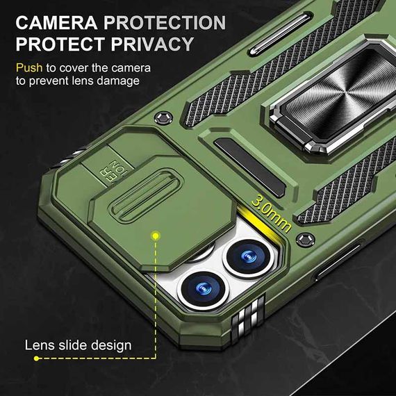 Ударостійкий чохол Camshield Army Ring для Apple iPhone 12 Pro / 12 (6.1") Оливковий / Army Green | Зображення 5