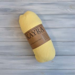 Простынь 200x220+25см махровая на резинке Желтая