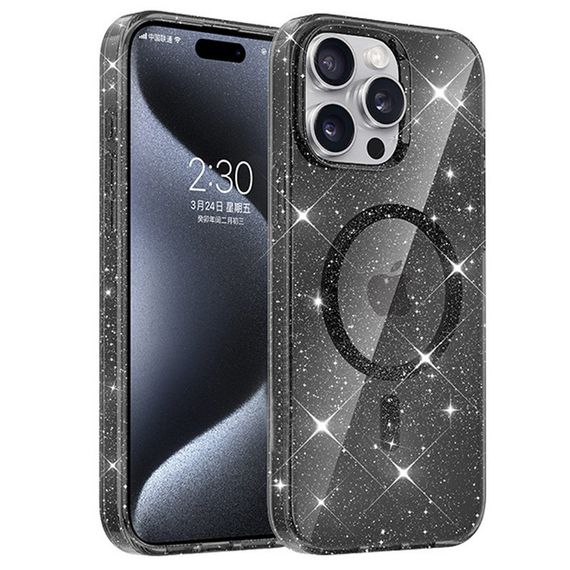 Чохол TPU Eclipse Sparkle (MagFit) для Apple iPhone 15 Pro Max (6.7") Black