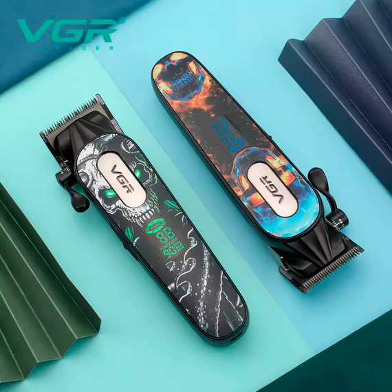 Акумуляторна машинка для стрижки VGR V-279 RED, 6 насадок, 9000 RPM, 2500 mAh, LED дисплей | Зображення 4
