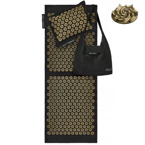Килимок акупунктурний 4FIZJO Eco Mat Аплікатор Кузнєцова з подушкою 130 x 50 см Black/Gold 4FJ0291 (P-5907739313591)
