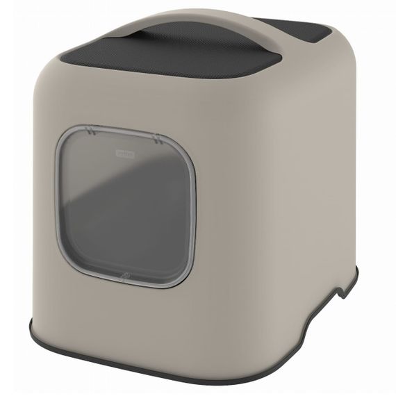 Туалет-будиночок для котів Rotho Biala 40052, закритий, з дверцятами та фільтром, капучино