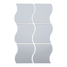 Дзеркальний декор акриловий самоклеючий 120*80мм срібло, 6шт (D) SW-00002509