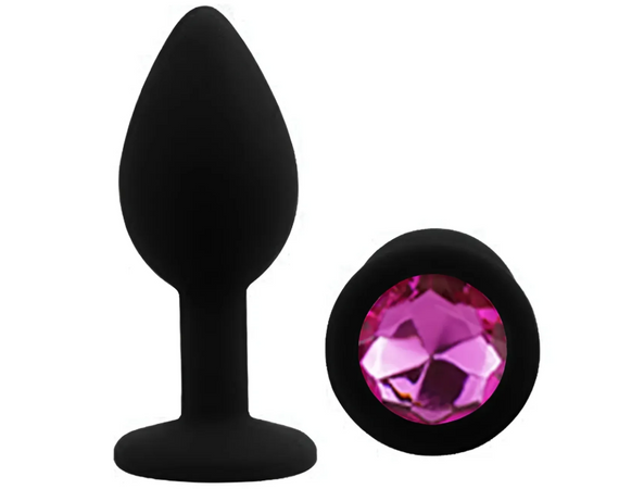 Силиконовая анальная пробка EGZO - Silicone Black Round Plug Rose, size S Sex Aura | Зображення 1