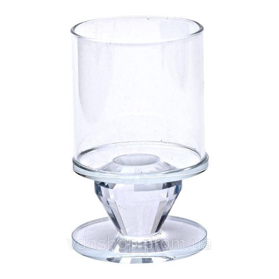 Подсвечник стеклянный 6×9.3 см на одну свечу подсвечник бокал на ножке декоративный прозрачный HP-4-27S | Зображення 1
