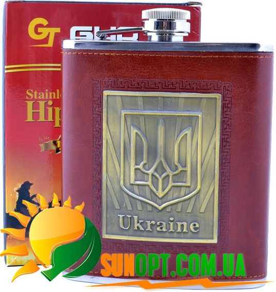 Фляга из нержавеющей стали обтянута кожей Украина TP-16