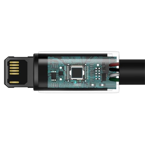 Дата кабель Baseus Tungsten Gold USB to Lightning Cable 2.4A (1m) (CALWJ-0) Black | Зображення 3