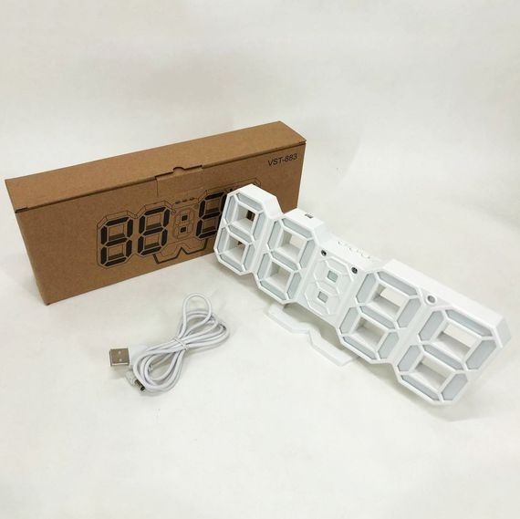 Часы настольные электронные LY-1089 LED с будильником WT-294 и термометром | Зображення 2