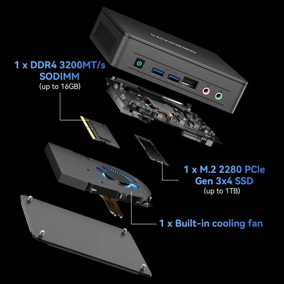 Комп&#039;ютер GEEKOM Mini Air12 / N150, 16, 512, WIN11Pro (GMAir12N150-16512-EU) | Зображення 5