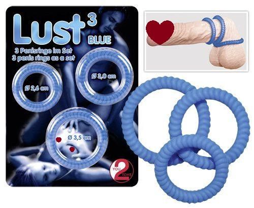 Набор колец Lust 3 Blue sexstyle