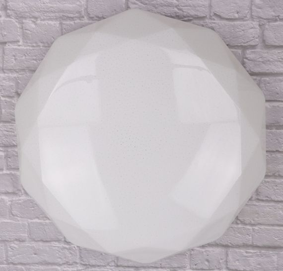 Сучасний круглий світильник стельовий LED для кімнати кухні ванної з пультом 25707 Білий 10х48х48 см. | Зображення 2